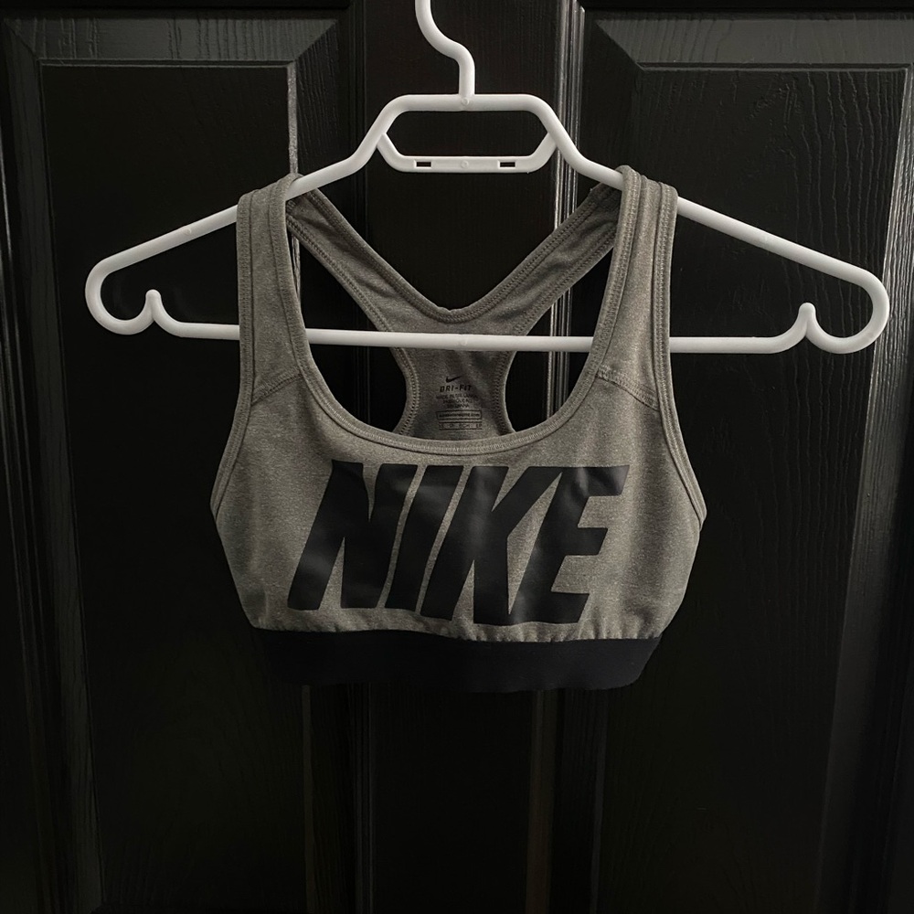 Nike Dri-FIT Gray and Black Sports Bra